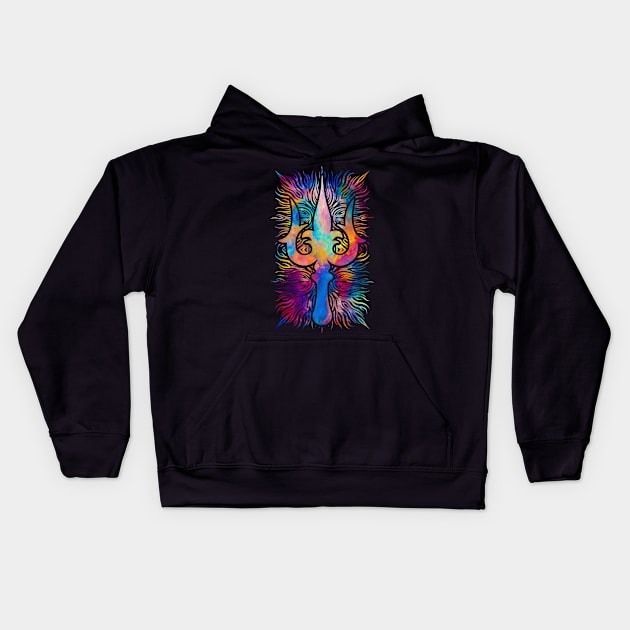 Trisula  -Trident of Shiva Kids Hoodie by Nartissima